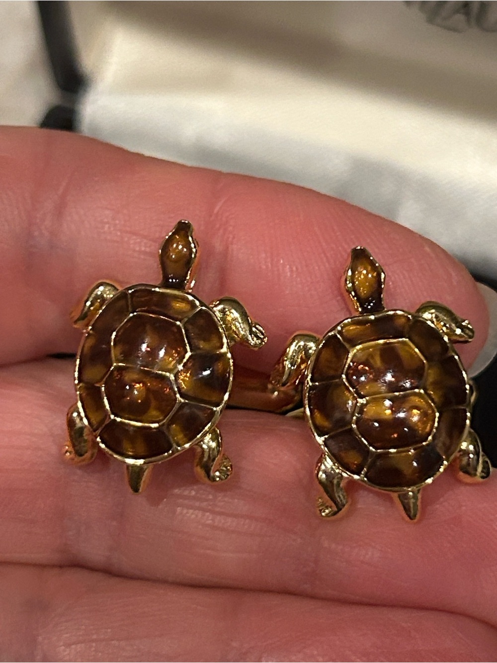 Gold Turtle Cufflinks - Men Accessories